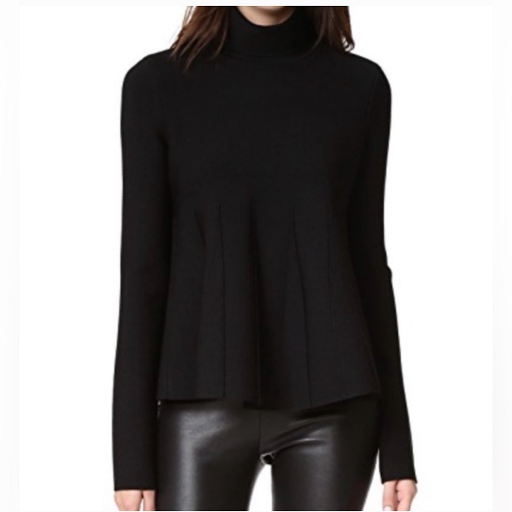 Cinq A Sept Essonne Long Sleeve Peplum Turtleneck Pullover-NWOT-Size:XS